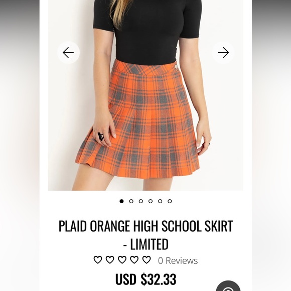 Blackmilk Dresses & Skirts - Blackmilk Plaid Orange High School Skirt